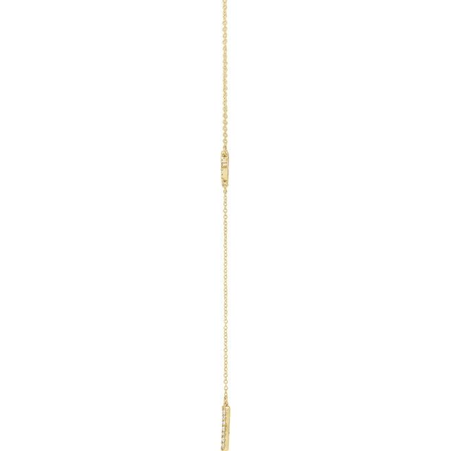 14K Yellow 1/6 CTW Diamond Circle 16-18" Bar Y Necklace 2