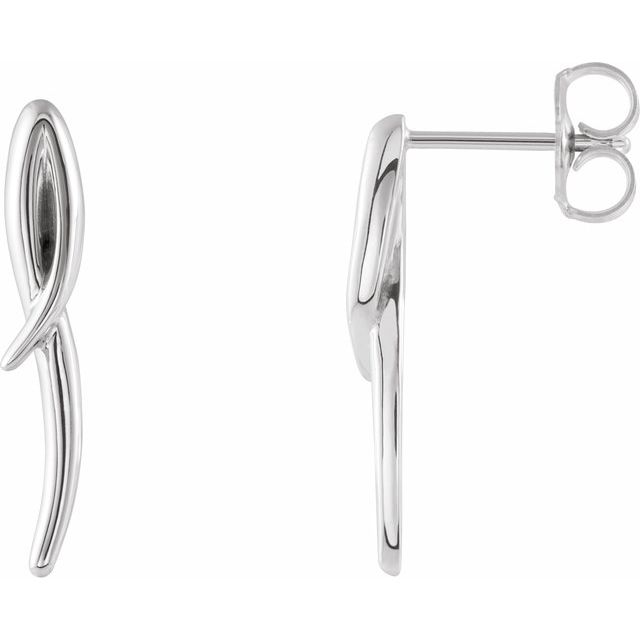 Sterling Silver Freeform Earrings 1