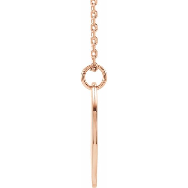 14K Rose Pierced Heart Engravable Disc 16-18" Necklace 2
