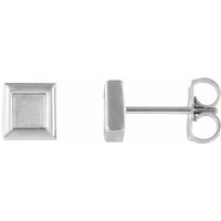 Sterling Silver Square Petite Earrings 1
