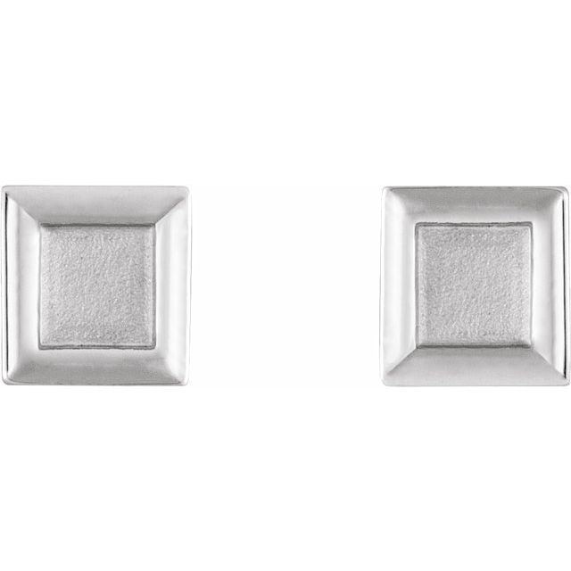 Sterling Silver Square Petite Earrings 2