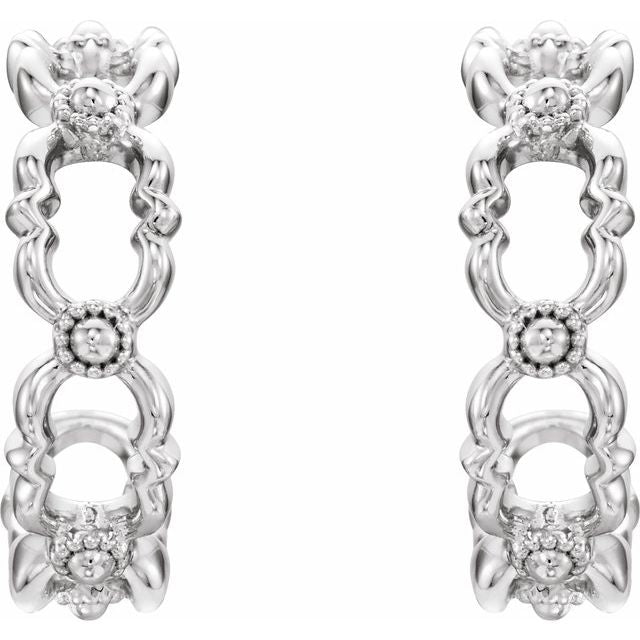 Sterling Silver Quatrefoil Hoop Earrings 2