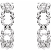 Sterling Silver Quatrefoil Hoop Earrings 2