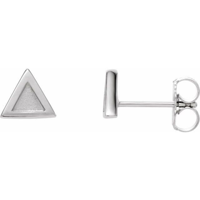 Sterling Silver Petite Triangle Earrings 1