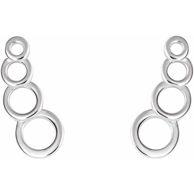 Sterling Silver Geometric Ear Climbers 2