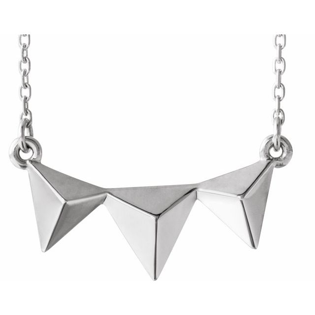 Sterling Silver Pyramid 16-18" Necklace 1