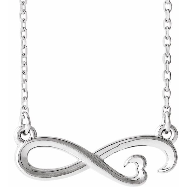 Sterling Silver Infinity-Inspired Heart 16-18" Necklace 1