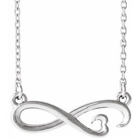 Sterling Silver Infinity-Inspired Heart 16-18" Necklace 1