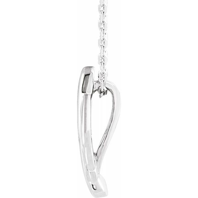 Sterling Silver 14.5x7.2 mm Leaf 16-18" Necklace 2