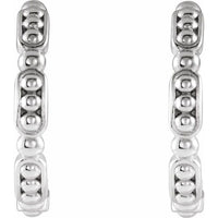 Sterling Silver Beaded Hoop Earrings 2