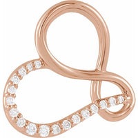 14K Rose .07 CTW Diamond Infinity-Inspired Heart Pendant 1