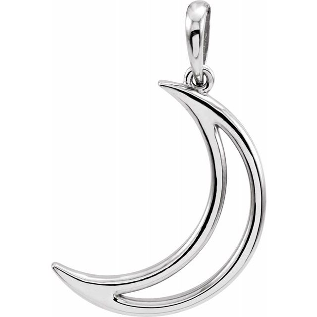 Sterling Silver 25.7x4.7 mm Crescent Moon Pendant 1