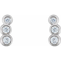 14K White 1/6 CTW Diamond Petite Ear Climbers 2