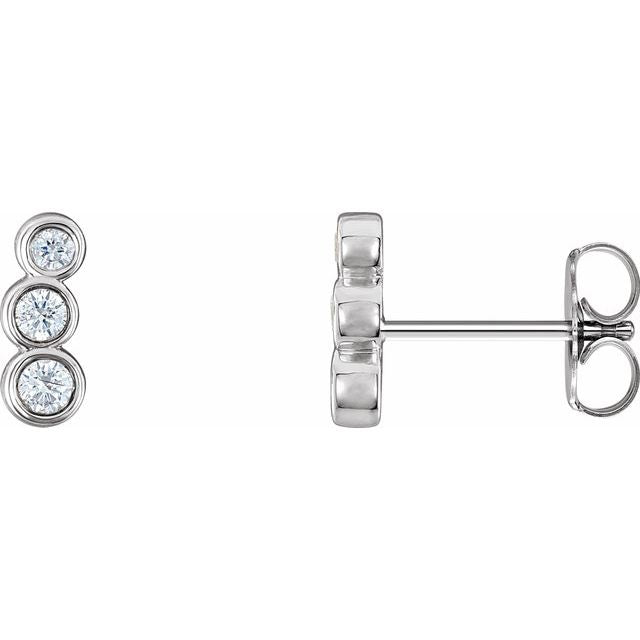 14K White 1/6 CTW Diamond Petite Ear Climbers 1