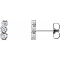 14K White 1/6 CTW Diamond Petite Ear Climbers 1