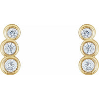14K Yellow .07 CTW Diamond Petite Ear Climbers 2