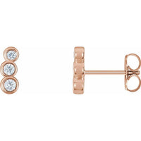 14K Rose .07 CTW Diamond Petite Ear Climbers 1