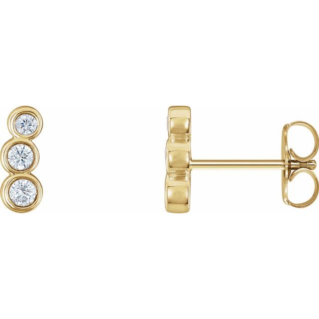 14K Yellow .07 CTW Diamond Petite Ear Climbers 1
