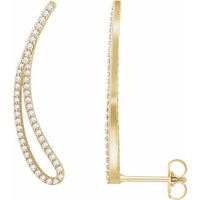 14K Yellow 1/4 CTW Diamond Ear Climbers 1