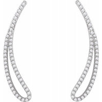 14K White 1/4 CTW Diamond Ear Climbers 2