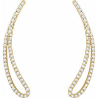 14K Yellow 1/4 CTW Diamond Ear Climbers 2