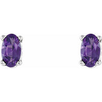 14K White Gold Natural Amethyst Earrings