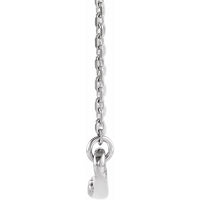 Sterling Silver .05 CTW Diamond Curved Bar 16-18" Necklace 2