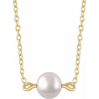 14K Yellow Freshwater Cultured Pearl 16-18" Necklace 1