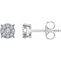 14K White 1/4 CTW Diamond Cluster Stud Earrings 1