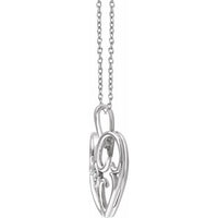 Sterling Silver .03 CT Diamond Heart 18" Necklace 2