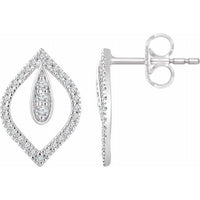 14K White 1/4 CTW Diamond Teardrop Earrings 1
