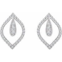 14K White 1/4 CTW Diamond Teardrop Earrings 2