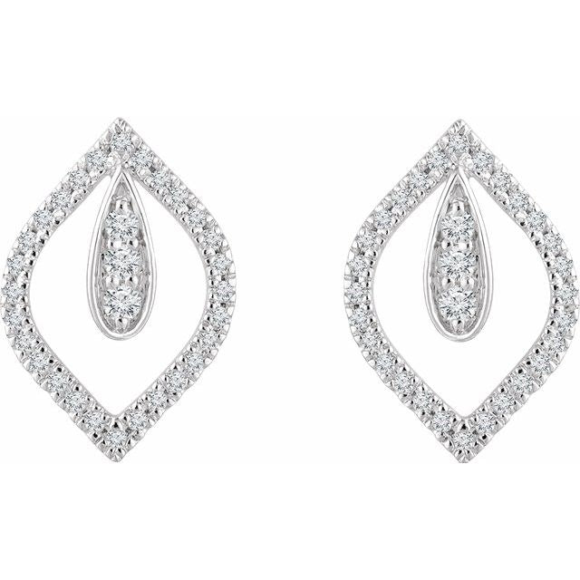 14K White 1/4 CTW Diamond Teardrop Earrings 2