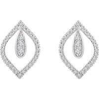 14K White 1/4 CTW Diamond Teardrop Earrings 2