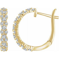 14K Yellow 5/8 CTW Diamond Hoop Earrings 1