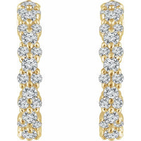 14K Yellow 5/8 CTW Diamond Hoop Earrings 2