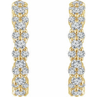 14K Yellow 5/8 CTW Diamond Hoop Earrings 2