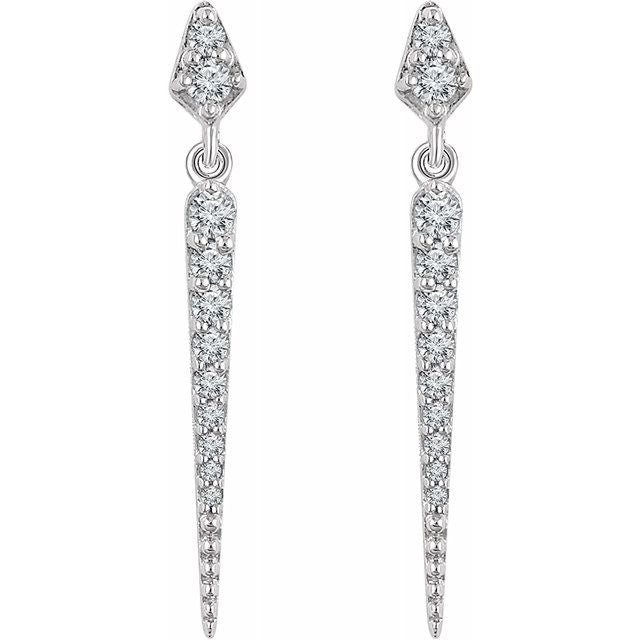14K White 1/4 CTW Diamond Dangle Earrings 2
