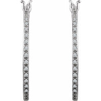 14K White 1/4 CTW Diamond Hoop Earrings 2