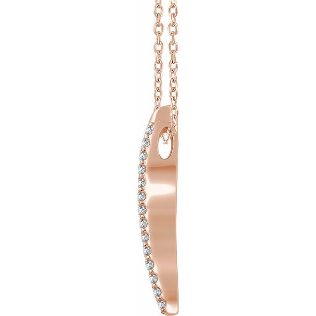 14K Rose 1/5 CTW Diamond 16-18" Bar Necklace 2