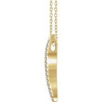 14K Yellow 1/5 CTW Diamond 16-18" Bar Necklace 2
