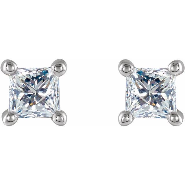 14K White 1/4 CTW Diamond Earrings 2