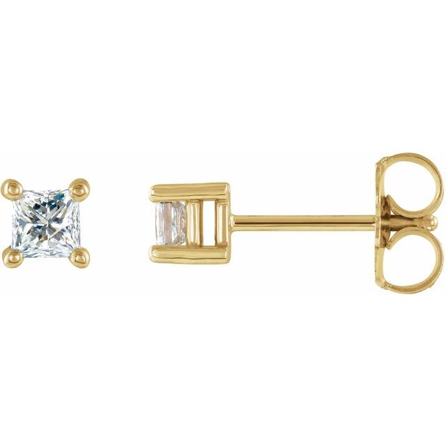 14K Yellow 1/4 CTW Diamond Earrings 1