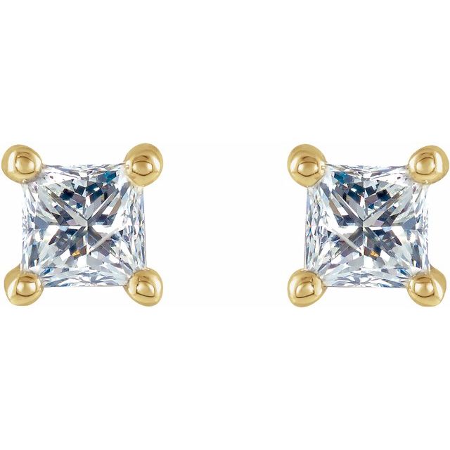 14K Yellow 1/4 CTW Diamond Earrings 2