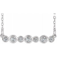 Sterling Silver 1/5 CTW Diamond Bezel-Set Bar 16-18" Necklace 1