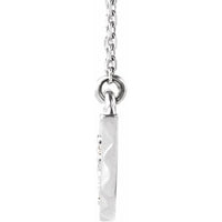 Sterling Silver .08 CTW Diamond Curved Bar 16-18" Necklace 2