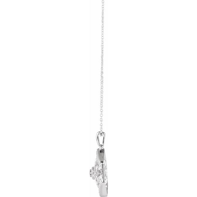 Sterling Silver  1/10 CTW Diamond Filigree 16-18" Necklace 2