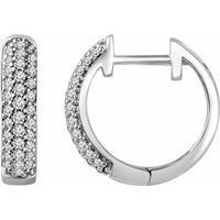 14K White 1/3 CTW Diamond Hoop Earrings 1