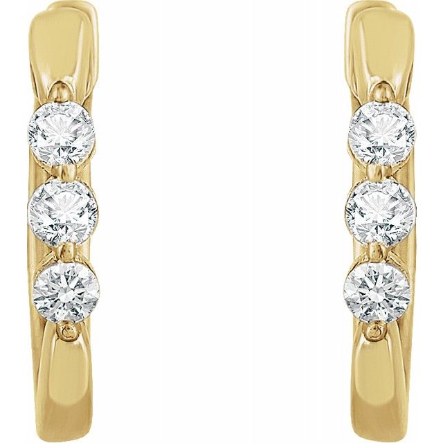 14K Yellow 1/4 CTW Diamond Hoop Earrings 2