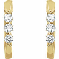 14K Yellow 1/4 CTW Diamond Hoop Earrings 2